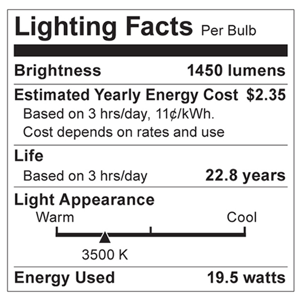 80-904 Lighting Fact Label