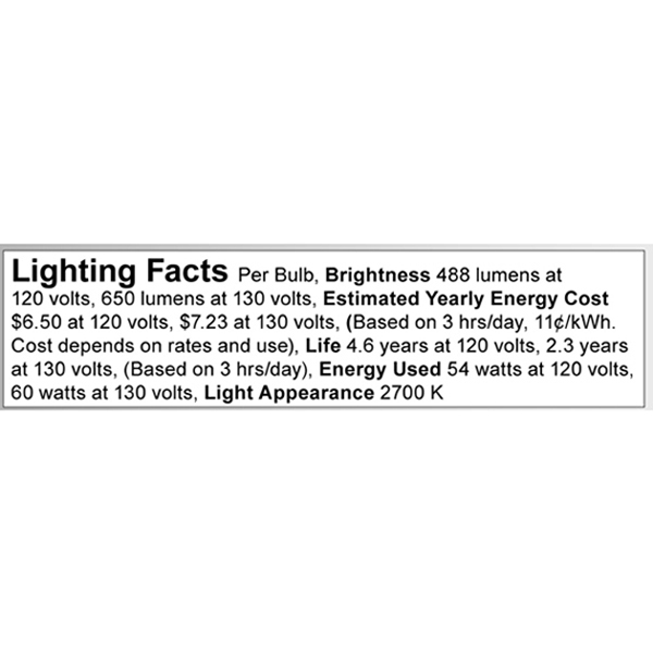 A3693 Lighting Fact Label