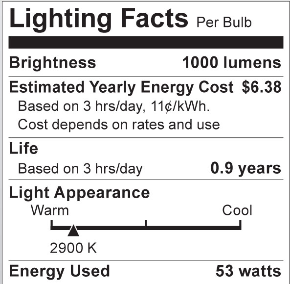 S2407 Lighting Fact Label