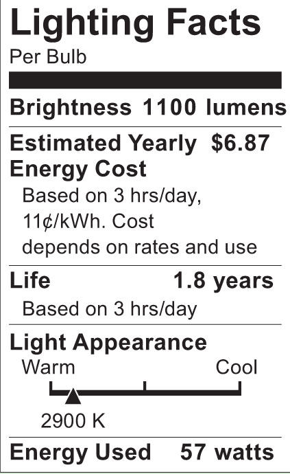 S2522 Lighting Fact Label