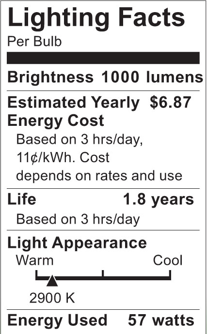 S2526 Lighting Fact Label