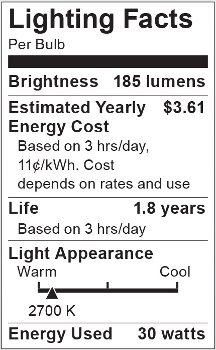 S3210 Lighting Fact Label