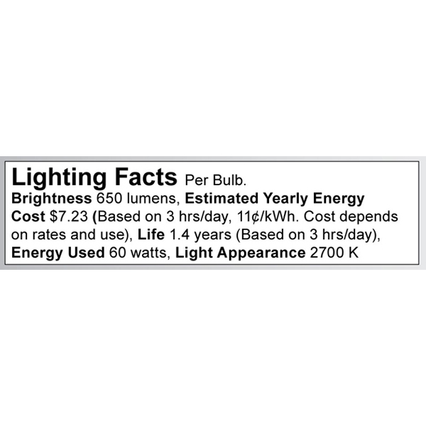 S3266 Lighting Fact Label
