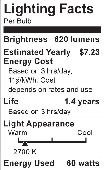 S3376 Lighting Fact Label