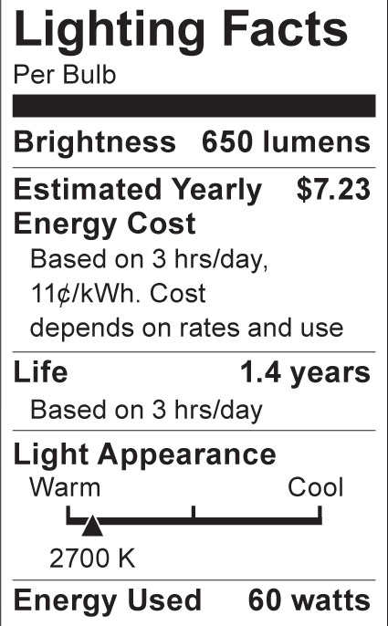 S3840 Lighting Fact Label