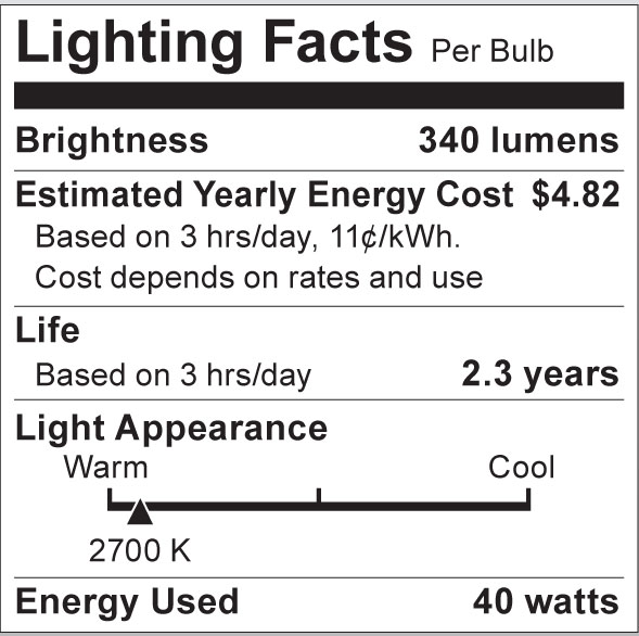 S4041 Lighting Fact Label
