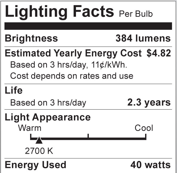 S4048 Lighting Fact Label