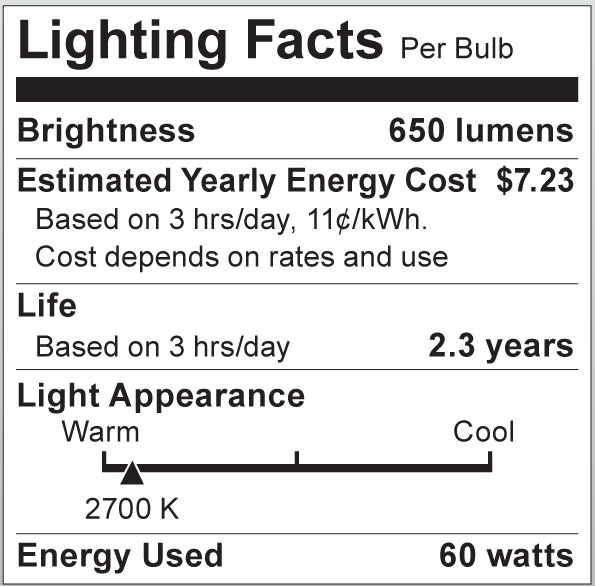 S4049 Lighting Fact Label