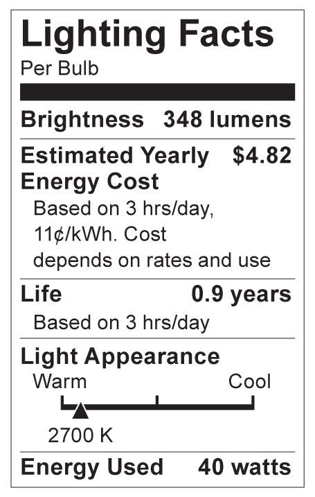 S4709 Lighting Fact Label