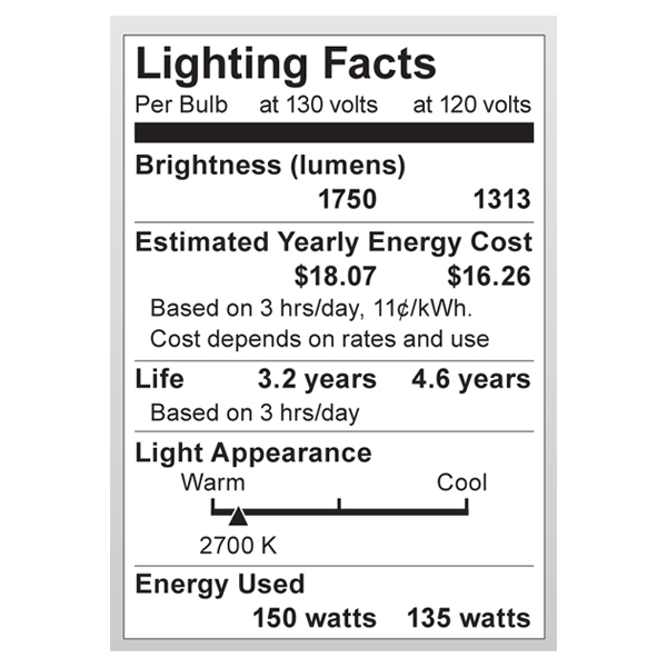S4883 Lighting Fact Label