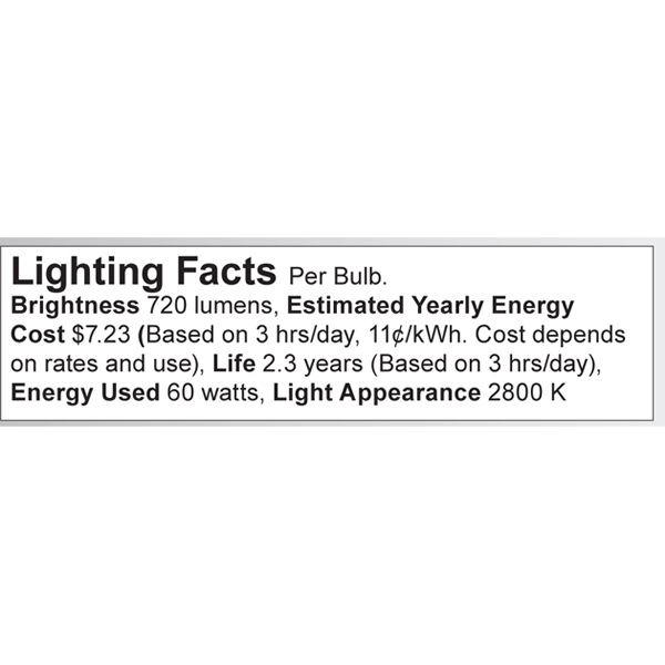 S4997 Lighting Fact Label