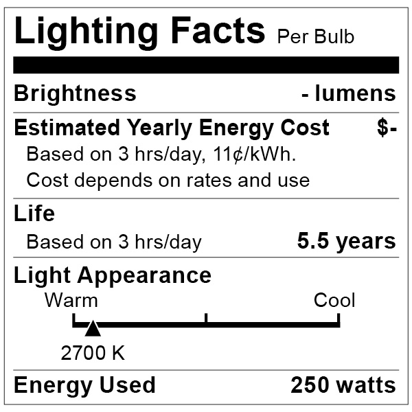 S4999 Lighting Fact Label