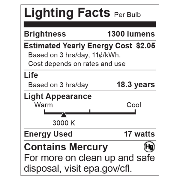 S6520 Lighting Fact Label