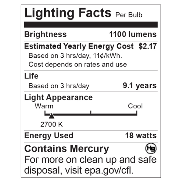 S6773 Lighting Fact Label