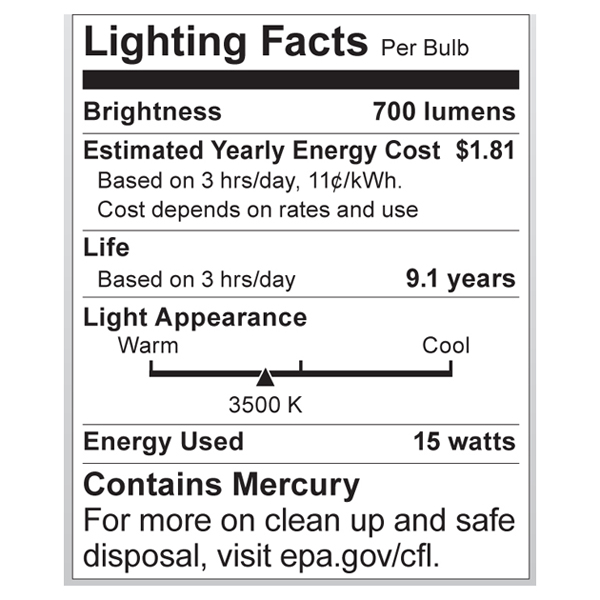 S7294 Lighting Fact Label