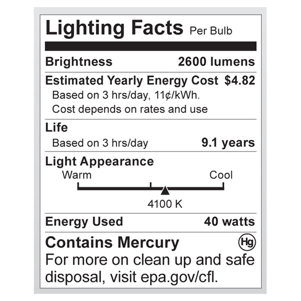 S7335 Lighting Fact Label