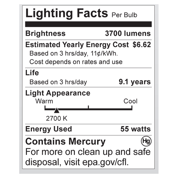 S7337 Lighting Fact Label