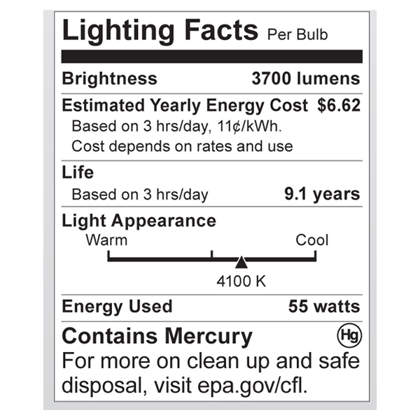 S7338 Lighting Fact Label