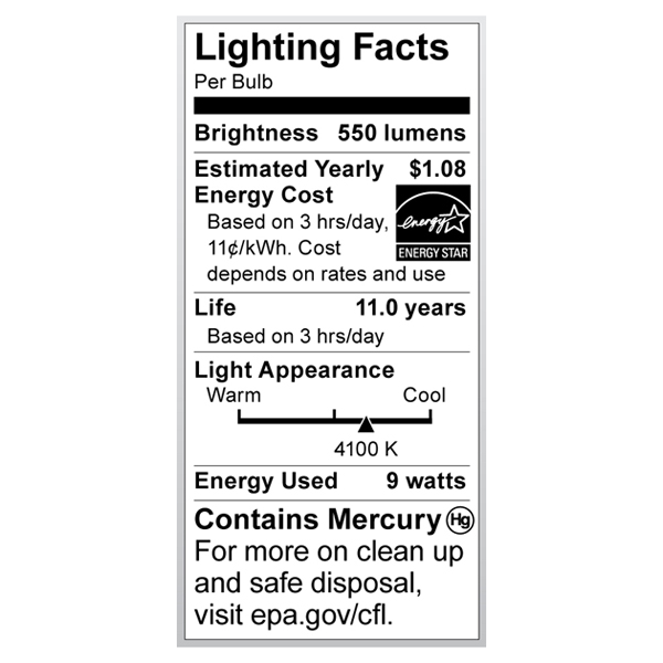 S7362 Lighting Fact Label