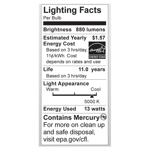 S7366 Lighting Fact Label