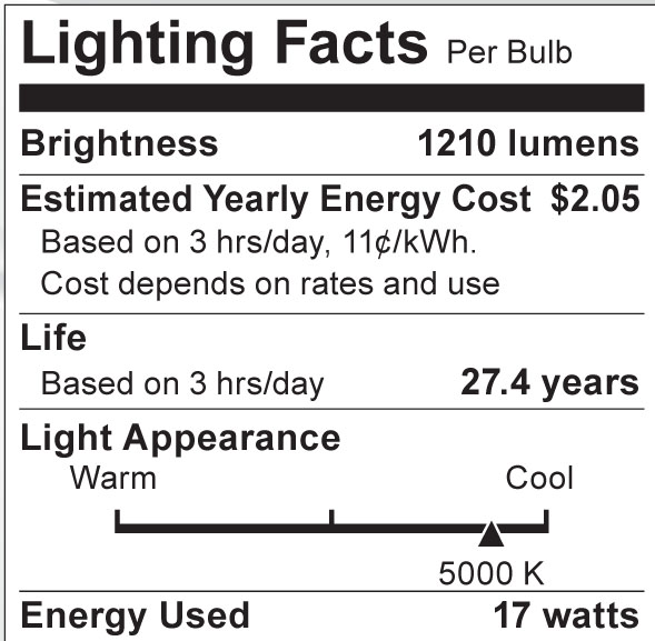 S8986 Lighting Fact Label